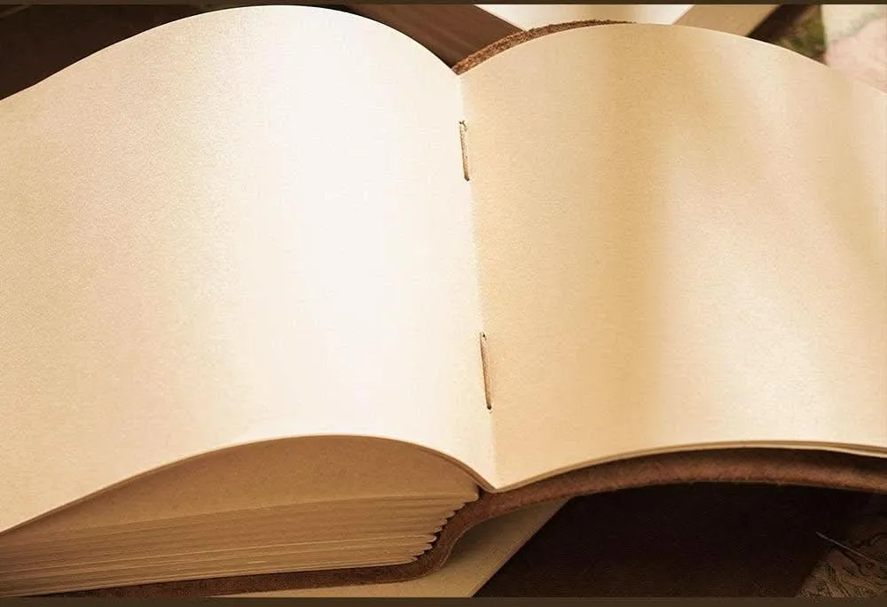 Vintage Leather Handmade Journal: Carved Vertical Style