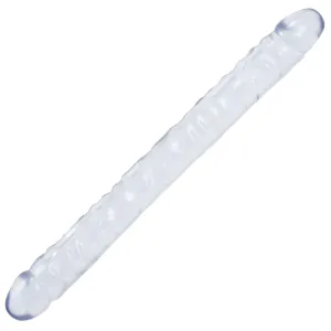 Wholesale Crystal Jellies Jr. Double Dong 18 Inch - Pink or Clear