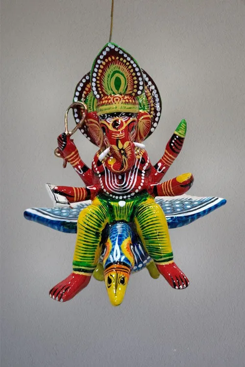 Wooden Flying Lord Ganesh on bird