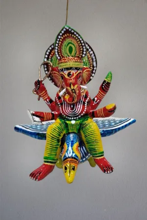 Wooden Flying Lord Ganesh on bird