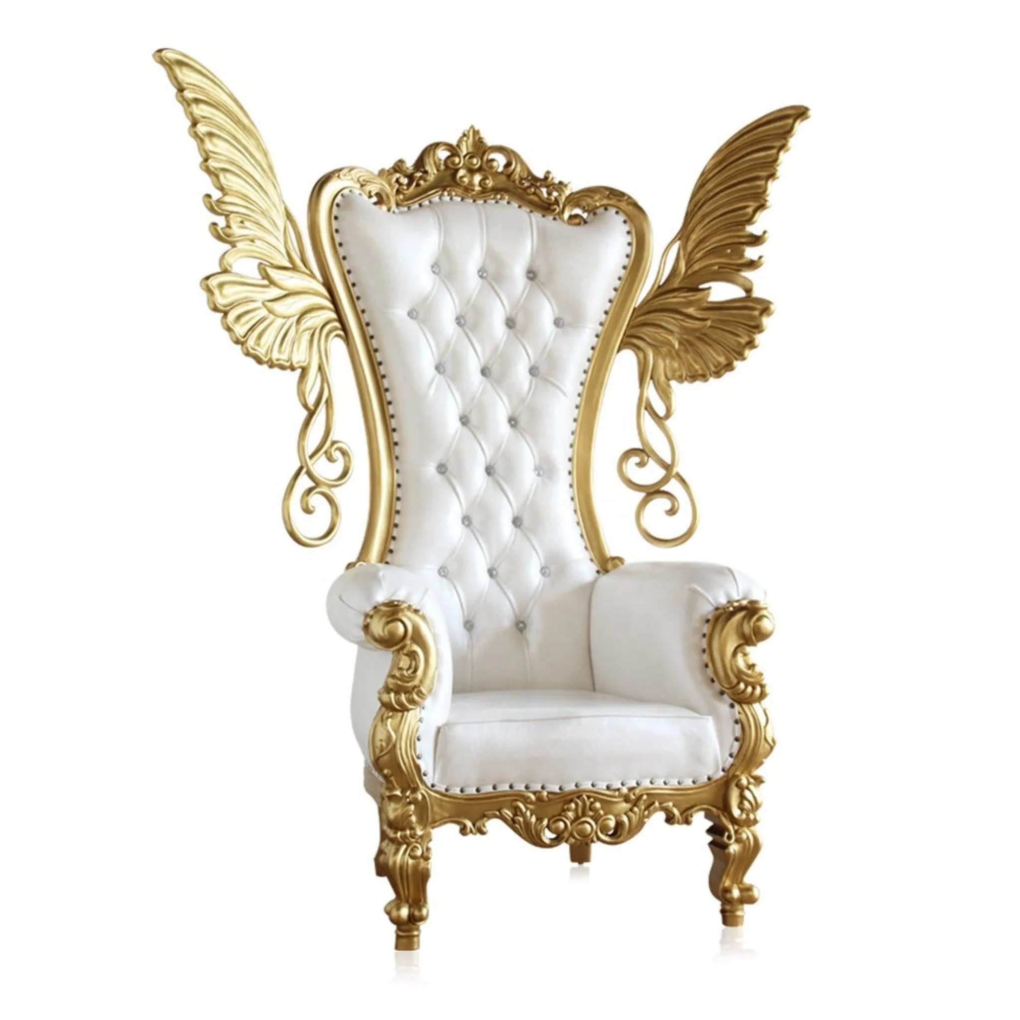 Wooden Twist Luxurious High Back Throne Chair with Special WIngs