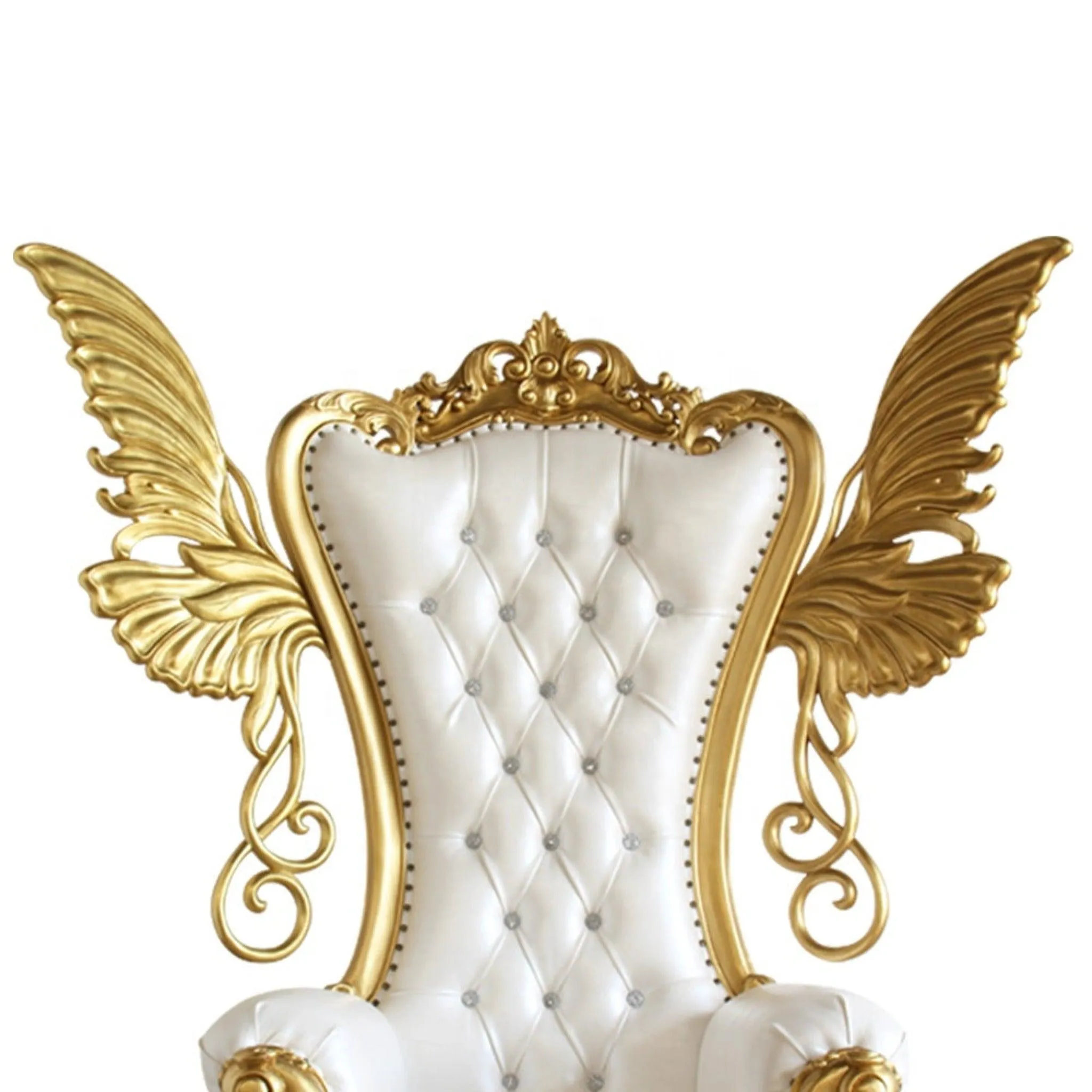 Wooden Twist Luxurious High Back Throne Chair with Special WIngs