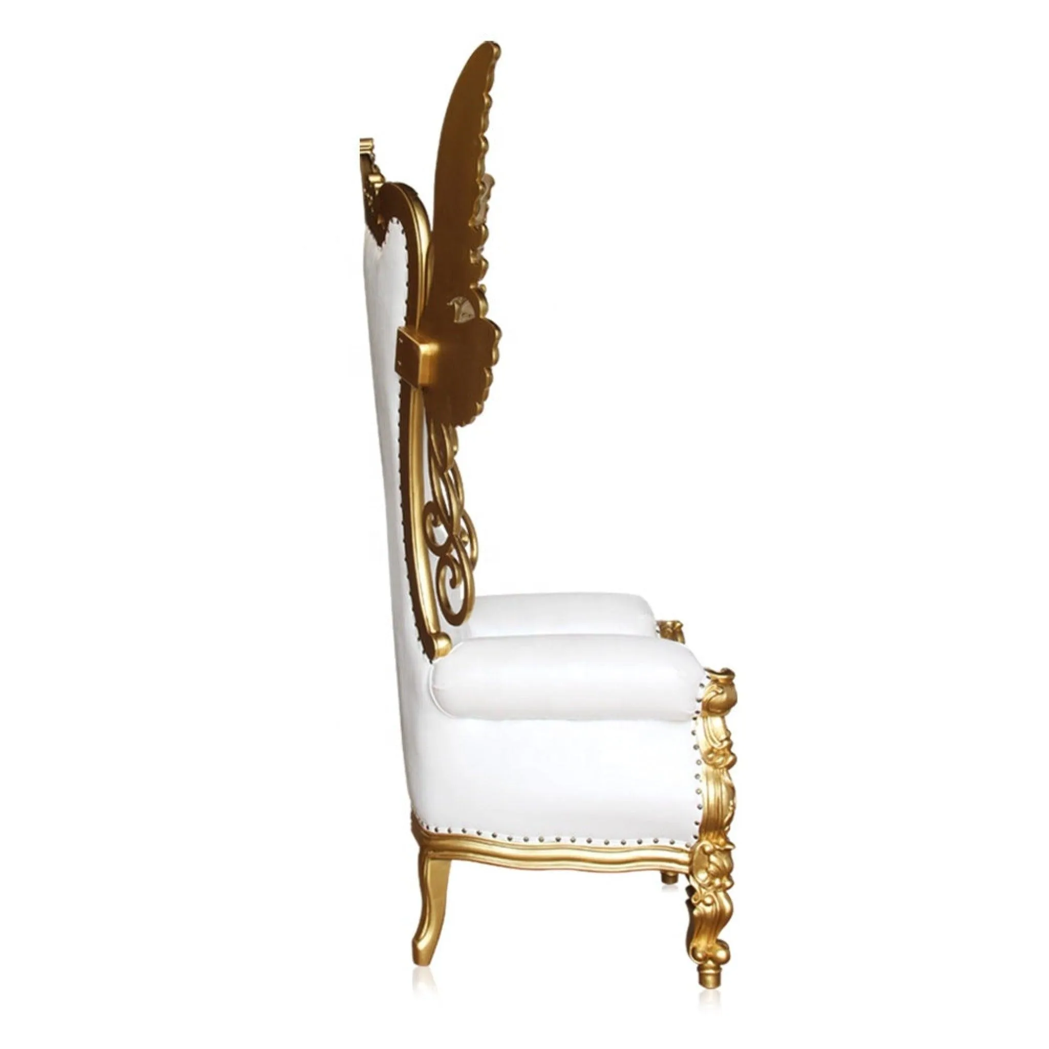 Wooden Twist Luxurious High Back Throne Chair with Special WIngs