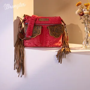 Wrangler Fringe  Denim Crossbody ~ Red