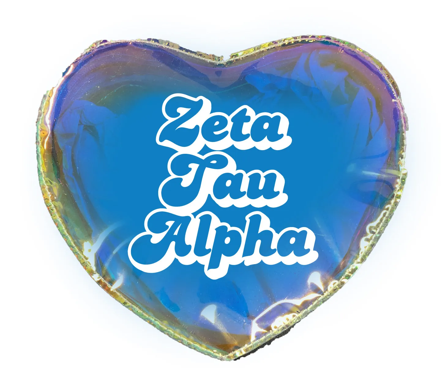 Zeta Tau Alpha Heart Shaped Makeup Bag